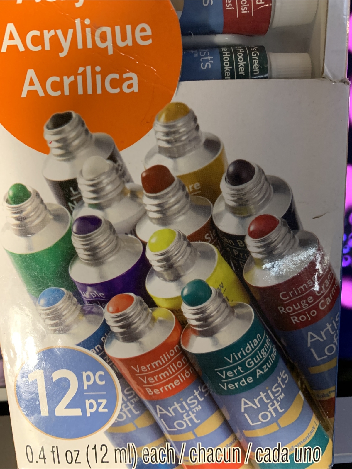 Artist’s Loft 0.4 fl oz Acrylic Paint Tubes 12 Pc Color Set