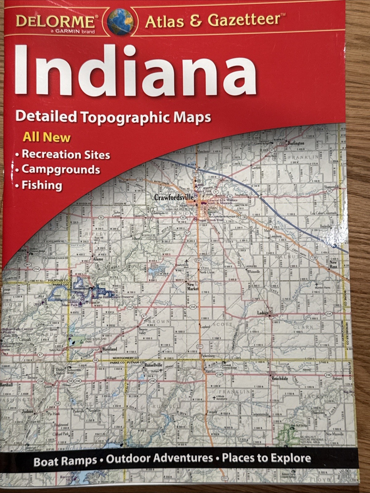 DeLorme Indiana Atlas & Gazetteer Topographic Maps Back Roads 2020 6th Edition