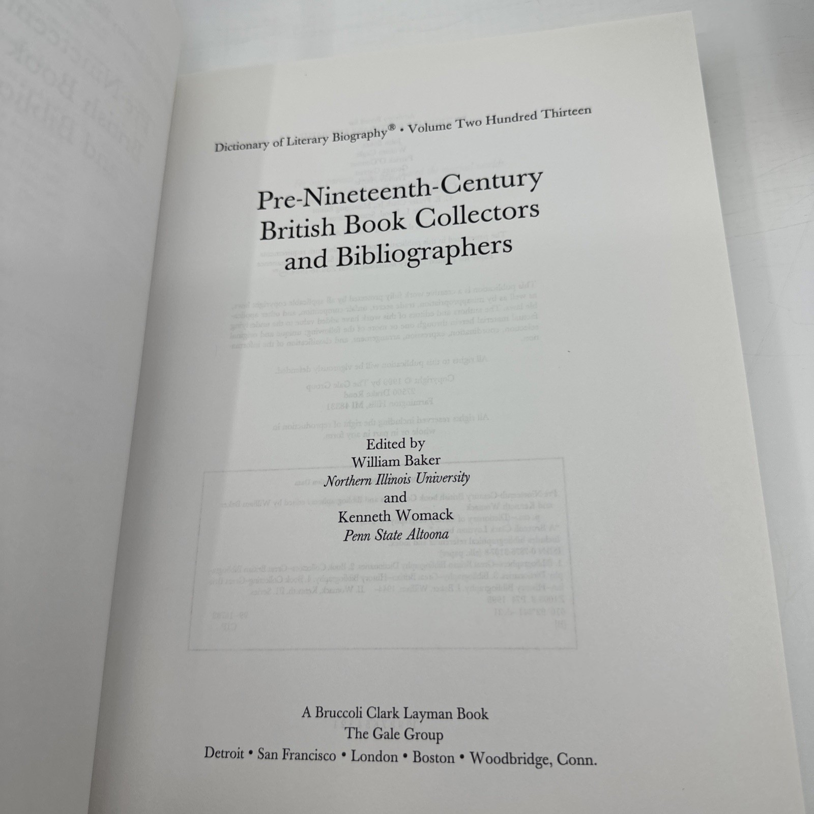 Dictionary of Literary Biography Vol 213 Gale Reference HC 1997 (NA61)