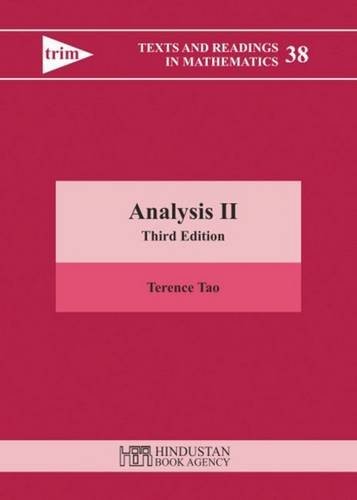 ANALYSIS II: THIRD EDITION (TEXTS AND READINGS IN By Terence Tao – Hardcover