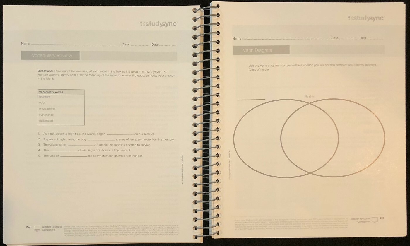 7th – STUDY SYNC Teacher Resource Companion & Reading/Writing Student Companion