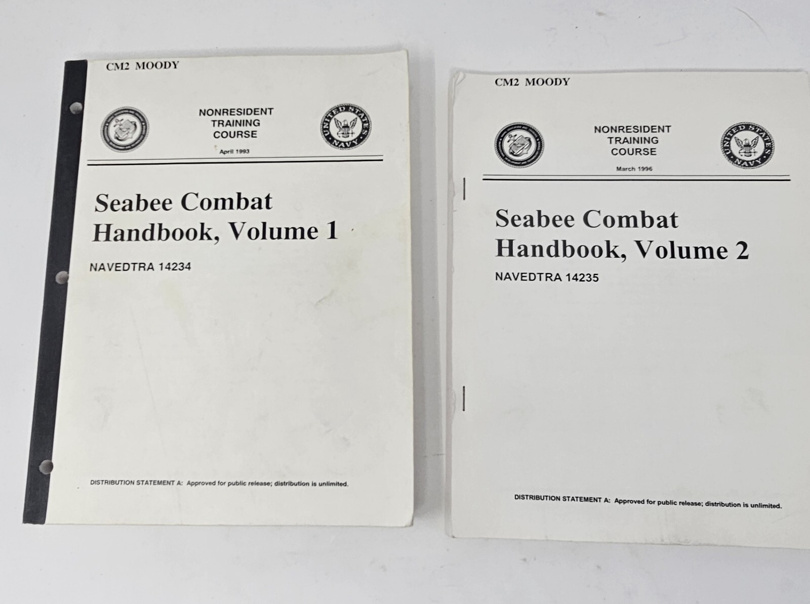 U. S. Navy Seabee Lot Construction Force Vol 1 & C, Seabee Combat Vol 1 & 2