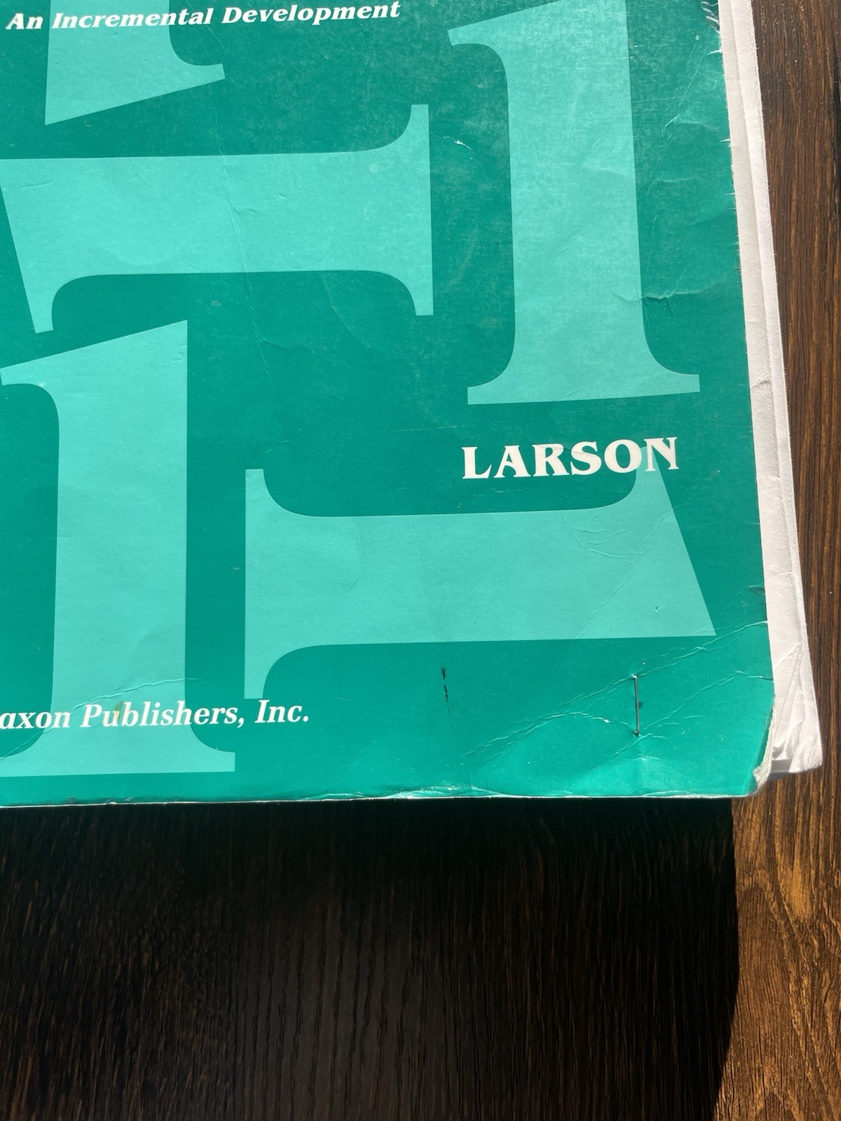 Saxon Math 1 Home Study Teacher Ed Larson Paperback Rough Cover Clean Pages