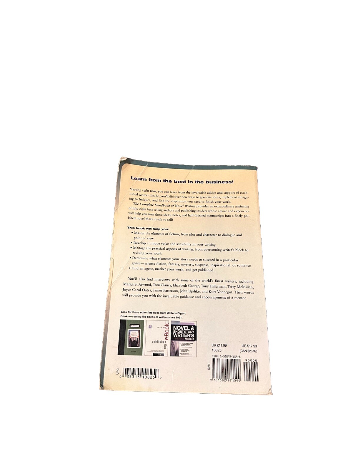 The Complete Handbook of Novel Writing by Writer’s Digest Books Editors 2002 PB