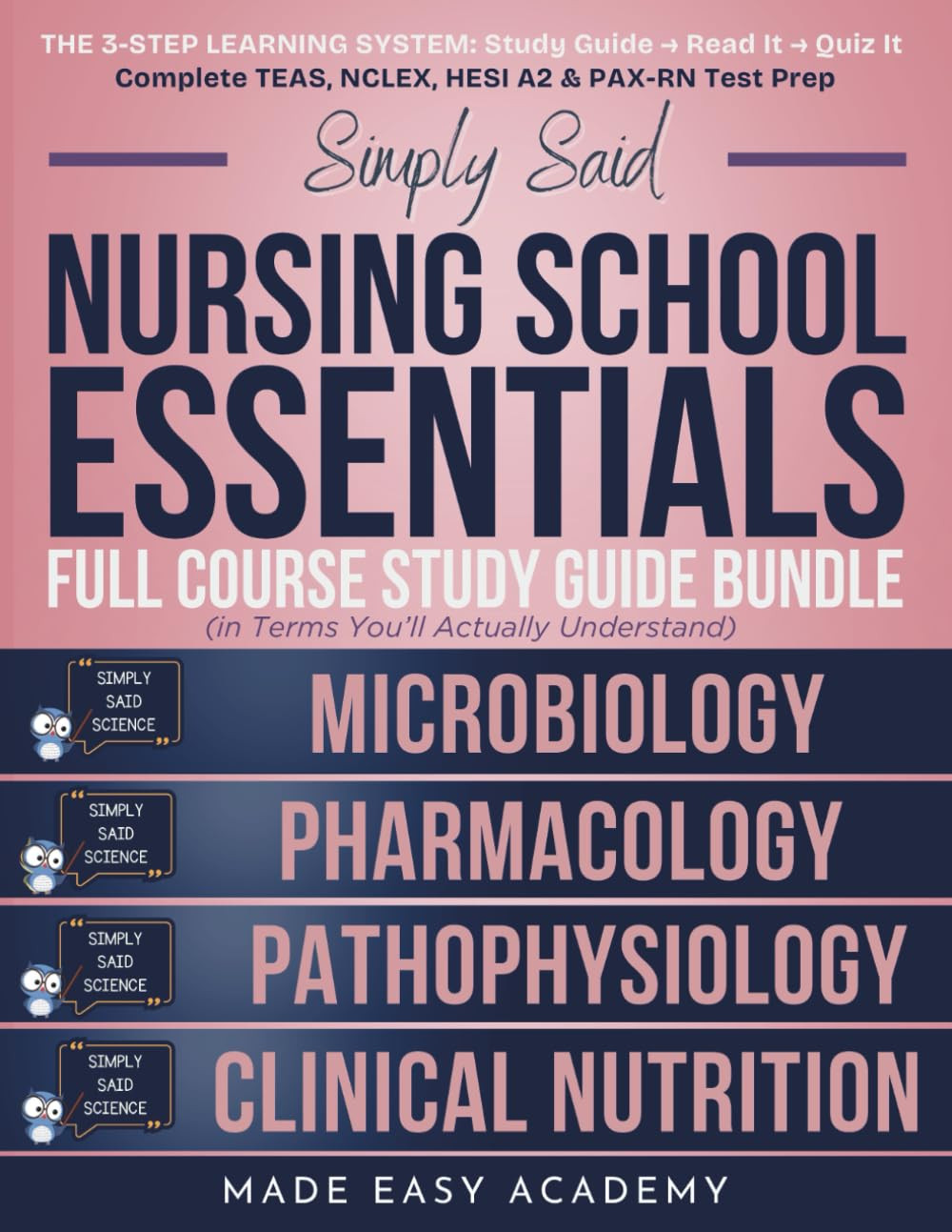 Nursing School Essentials Full Course Study Guide Bundle: Pathophysiology, Micro