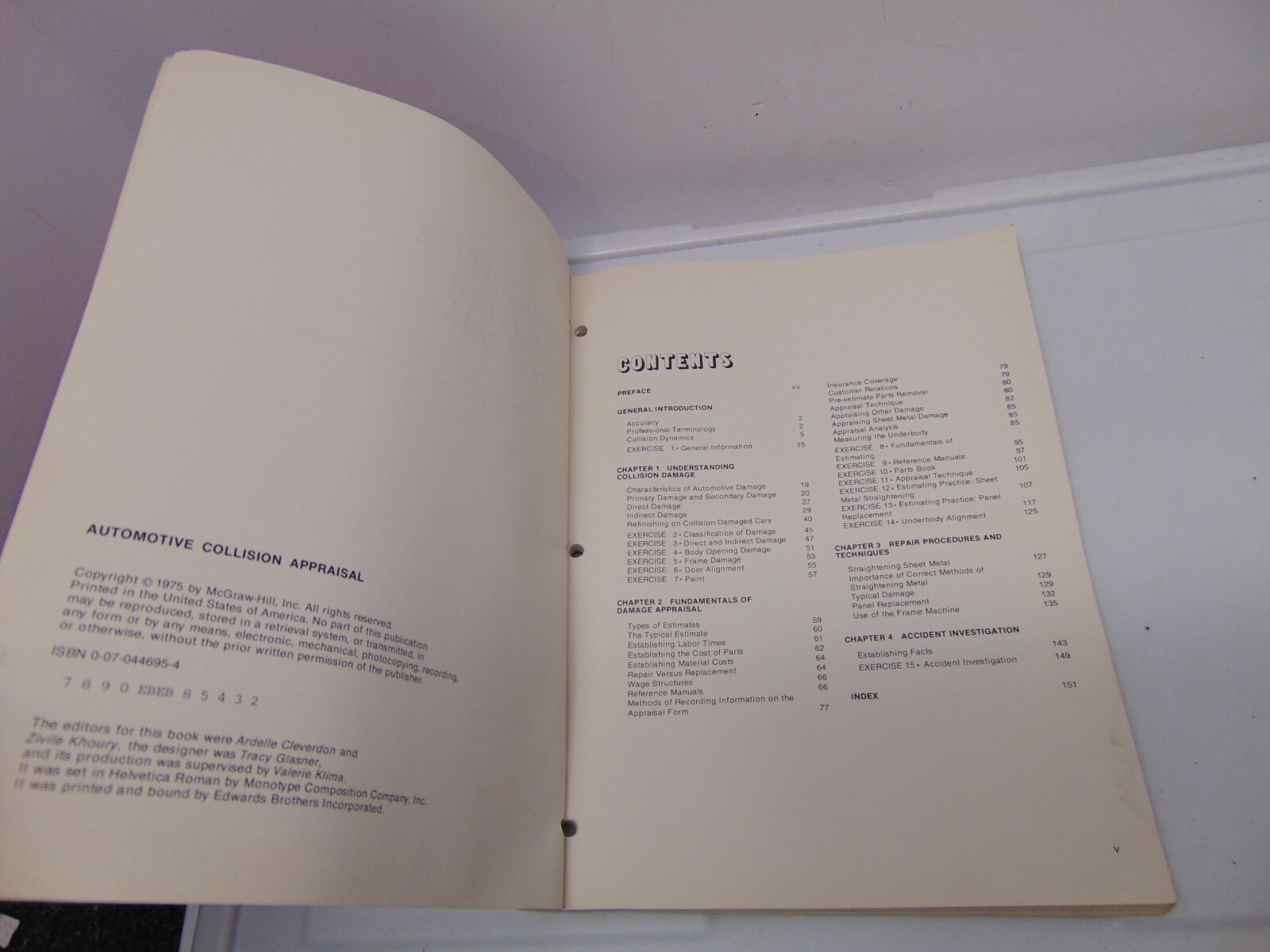 1975 Automotive Collison Appraisal book by MacPherson 152 pages McGraw-Hill