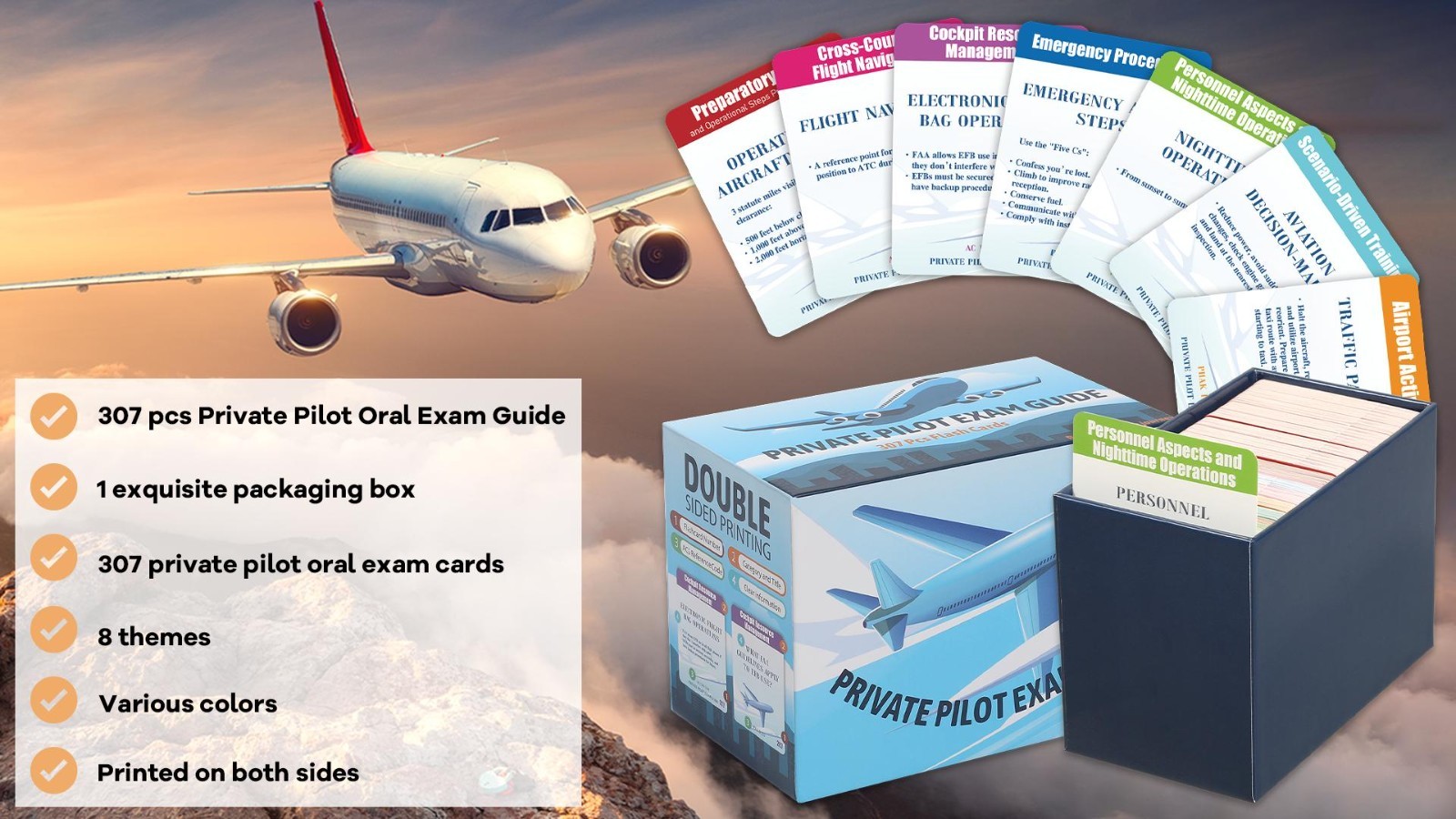 VFR Oral Exam Flashcards – 300+ Study Cards for Private Pilot Checkride, Waterpr