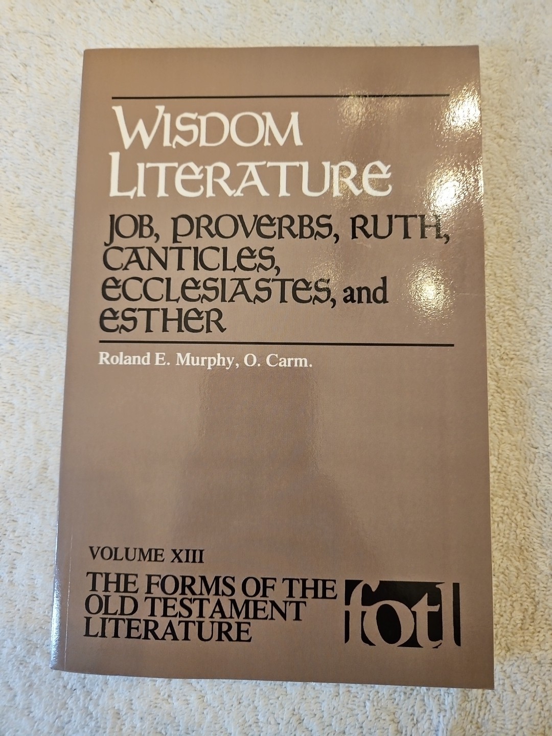 The Forms of the Old Testament Literature (Fotl) Ser.: Wisdom Literature : Job,