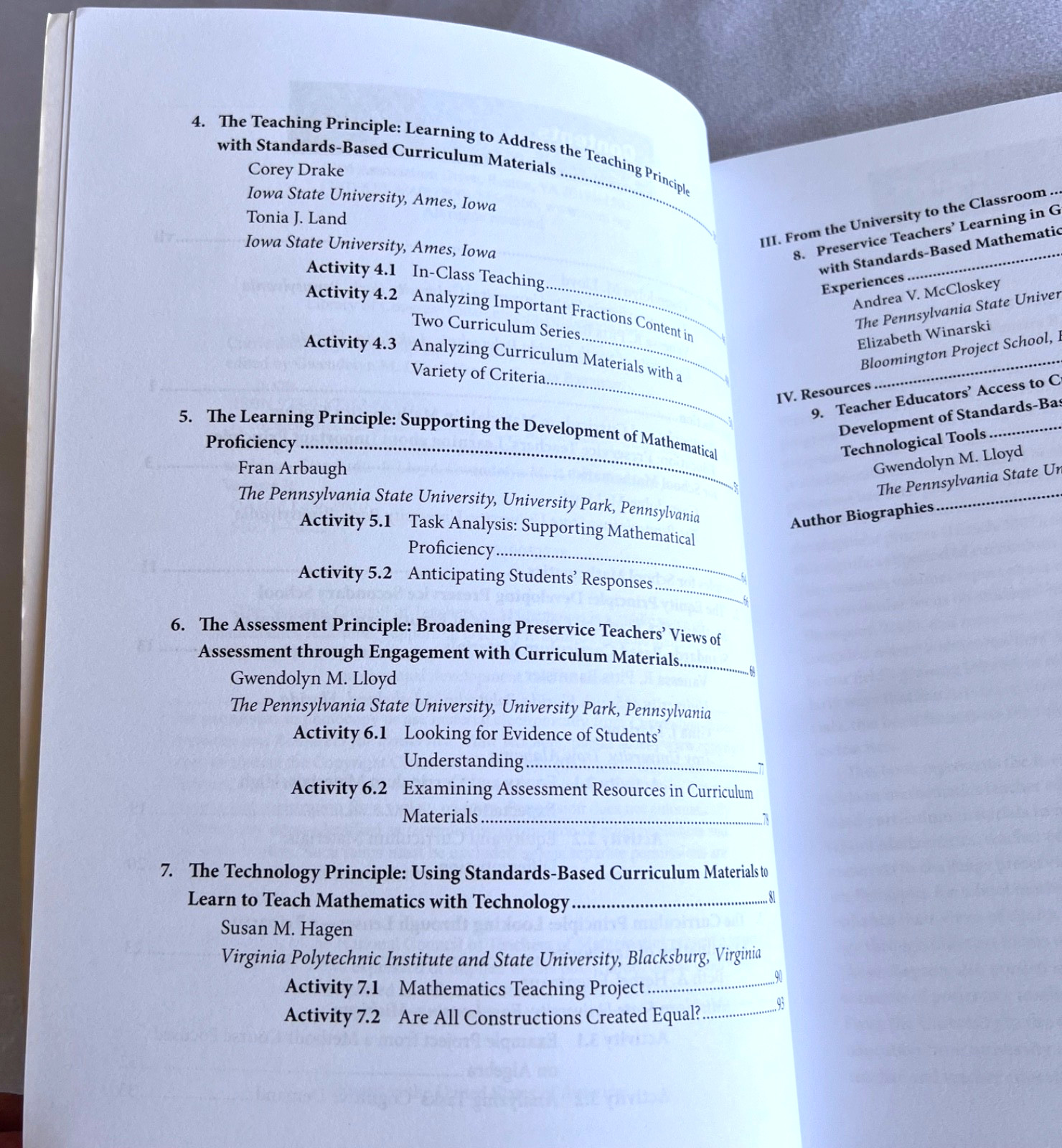 Curriculum-Based Activities and Resources for Preservice Math Teachers NCTM PB