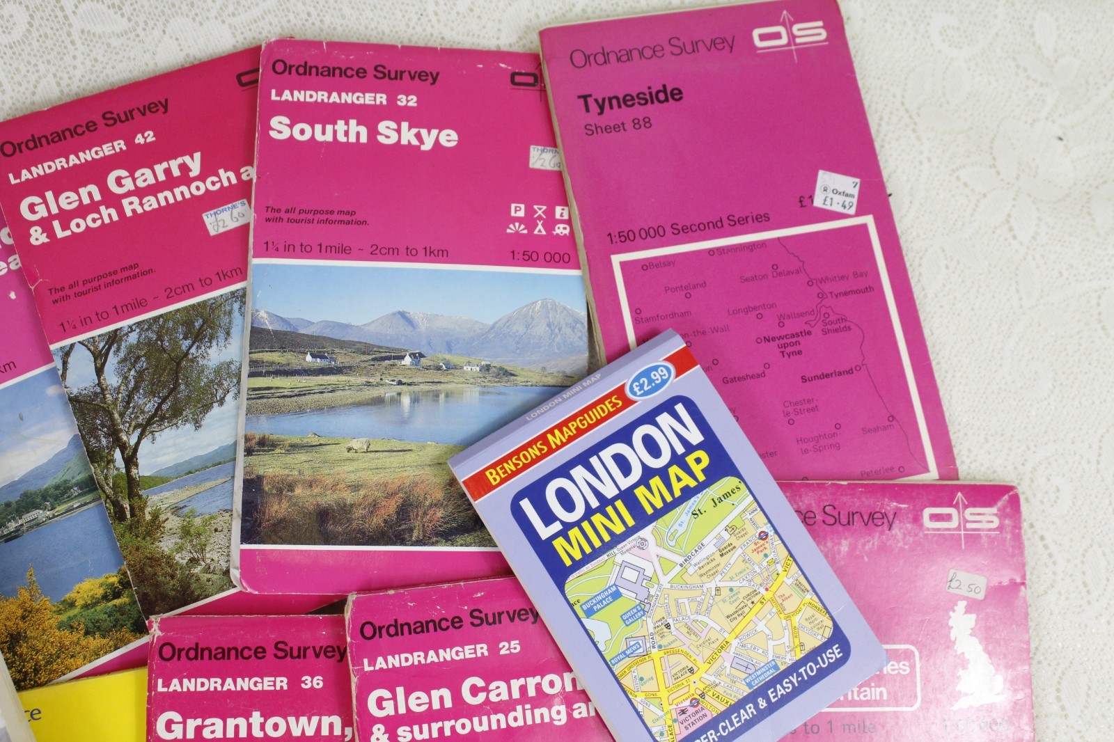 Vintage Tourist Maps Bundle United Kingdom Ordnance Survey Scotland England