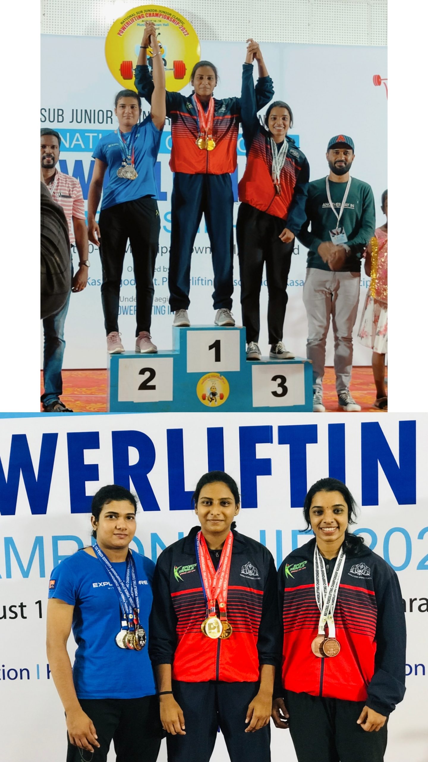 Nandana K V of Second Year BCom Won Gold Medal in National Classic Powerlifting Junior (63kg)